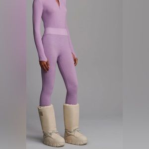 Cordova Andora Stretch Knit Wool Leggings in Taro Lilac Purple Size M/L